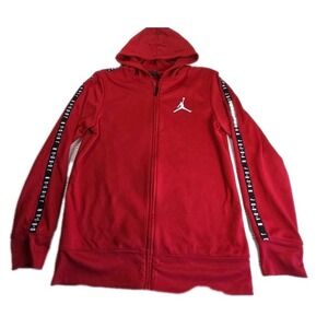 Youth Nike Air Jordan Red Full Zip Hoodie Sz LARGE